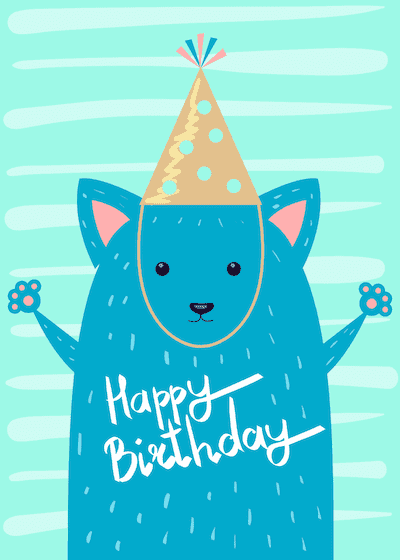 Printable Birthday Cards Hamster Hat