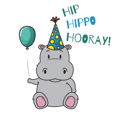 Printable Birthday Cards Hip Hippo Hooray