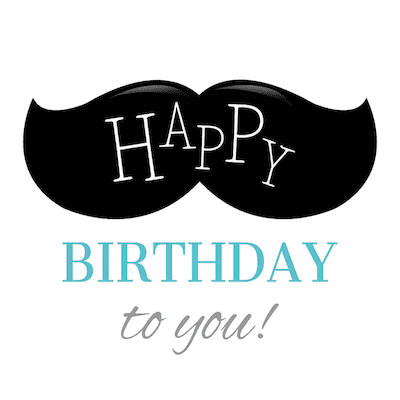 Printable Birthday Cards Mustache