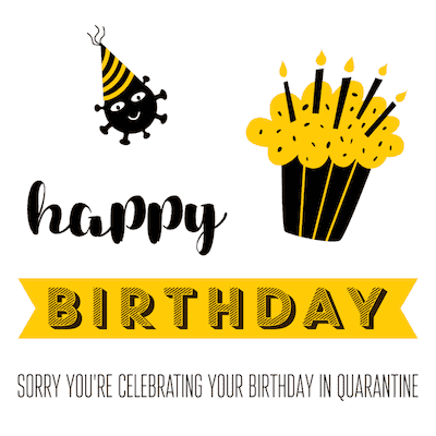 Printable Birthday Cards Quarantine Cake