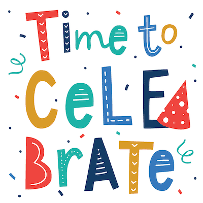 Printable Birthday Cards Time to Celebrate Streamers