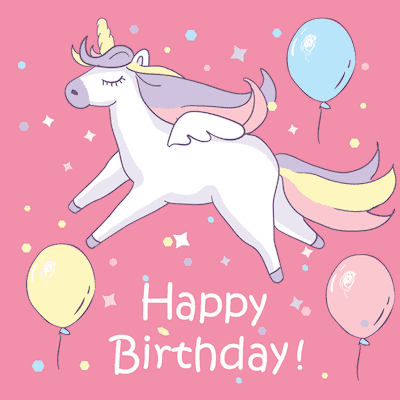 Printable Birthday Cards Unicorn Pink Balloons
