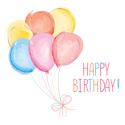 Printable Birthday Cards Watercolor Balloons
