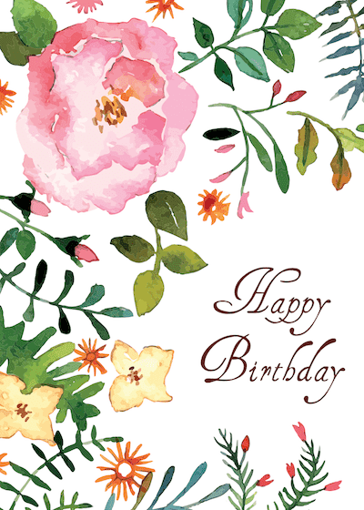 Printable Birthday Cards Watercolor Border