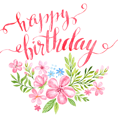 Printable Birthday Cards Watercolor Flowers