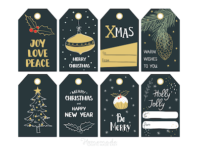 Sheet of 8 Large Christmas Gift Labels