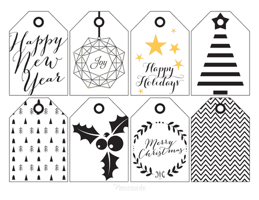 Christmas black and white stickers