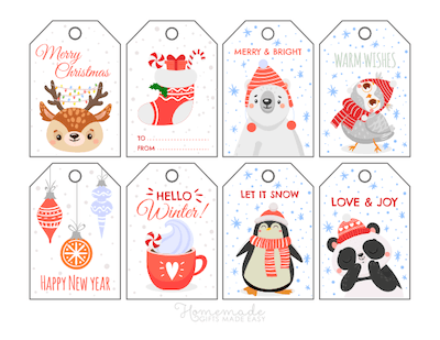 Christmas and Holiday Gift Tags Printable Editable Labels Ornament