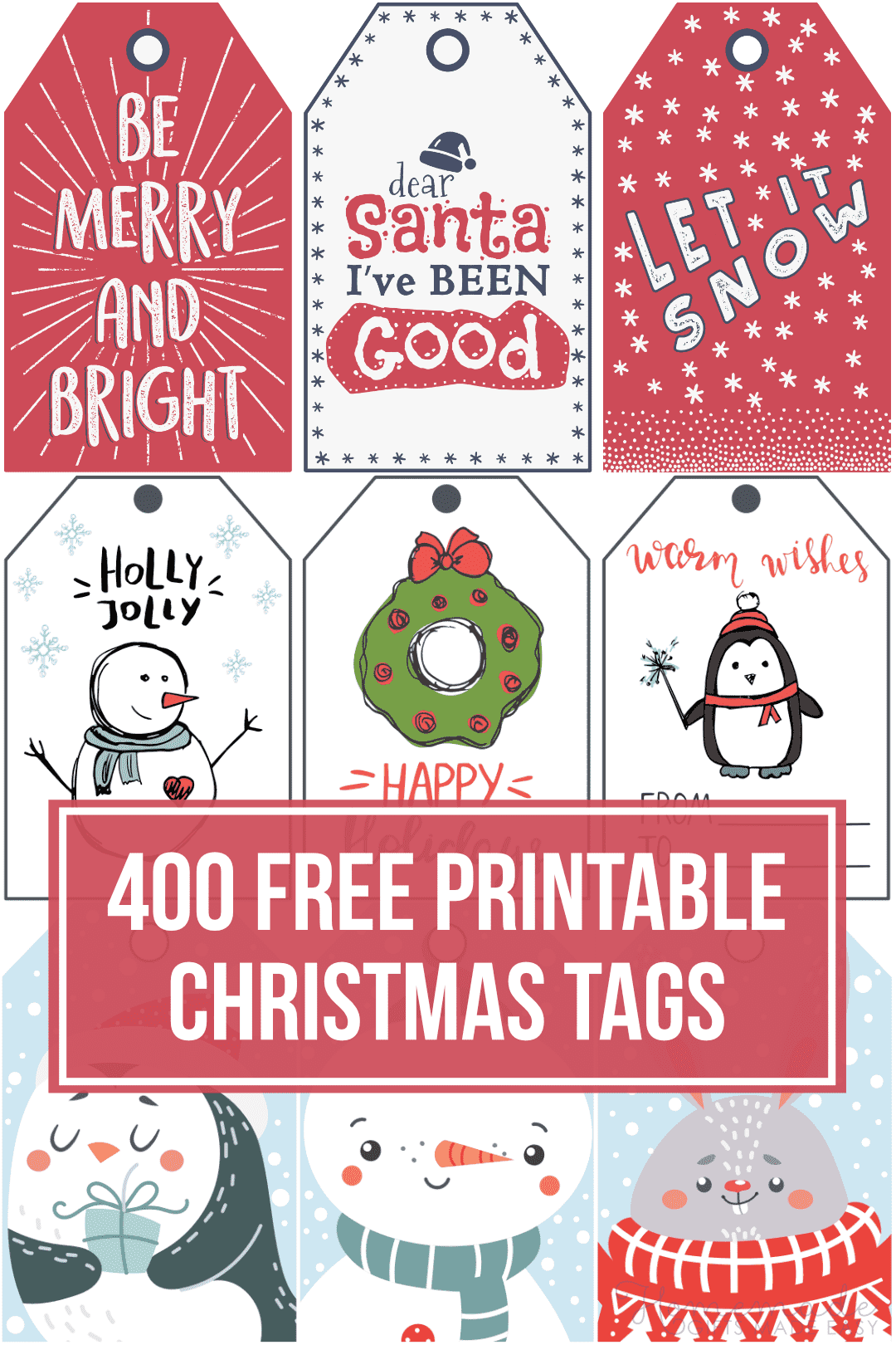 375+ Free Printable Christmas Tags for your Holiday Gifts