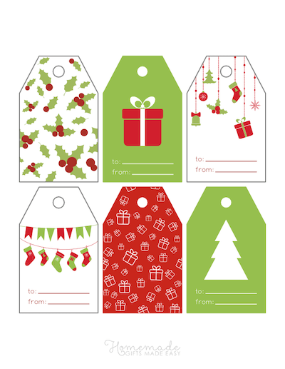 Festive Christmas Gift Tags for Presents and Stockings