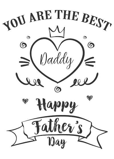 Printable Fathers Day Cards Best Daddy