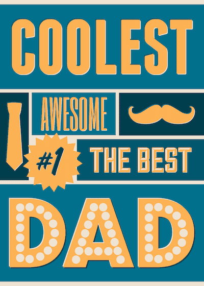 Printable Fathers Day Cards Coolest Best Dad Poster