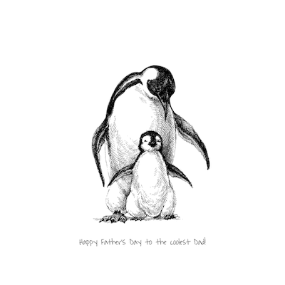 Printable Fathers Day Cards Coolest Dad Penguins
