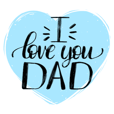 Printable Fathers Day Cards Love You Dad Blue Heart
