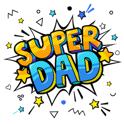 Printable Fathers Day Cards Super Dad Comic
