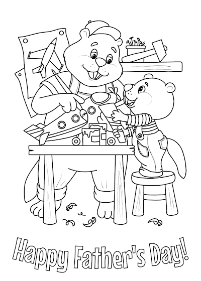 Printable Fathers Day Cards to Color Dad Son Workshop