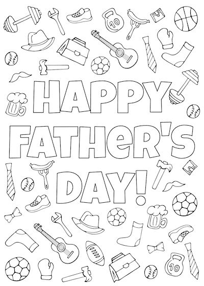 Printable Fathers Day Cards to Color Icons