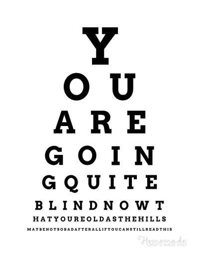 printable gag gifts eye chart
