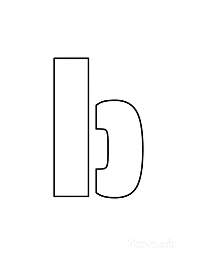Printable Letter Stencils Block Style Lowercase B