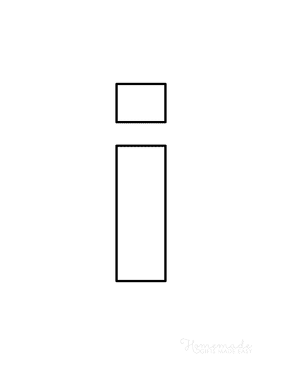 Printable Letter Stencils Block Style Lowercase I