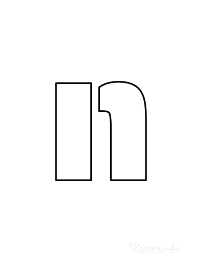 Printable Letter Stencils Block Style Lowercase N