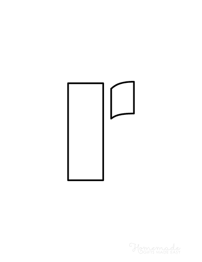 Printable Letter Stencils Block Style Lowercase R