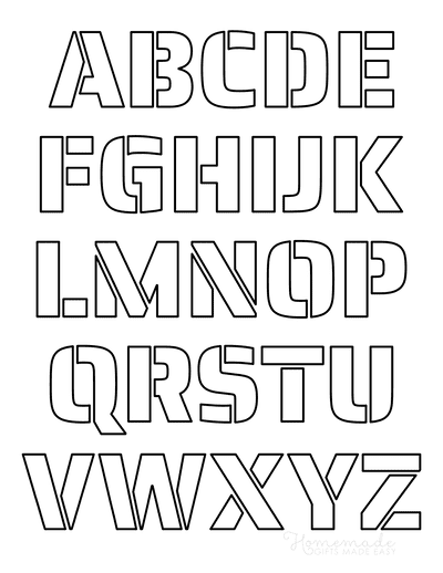 Large Printable Letter Stencils  Printable letter templates, Alphabet  stencils, Letter stencils printables