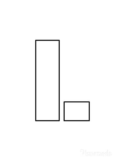 Printable Letter Stencils Block Style Uppercase L