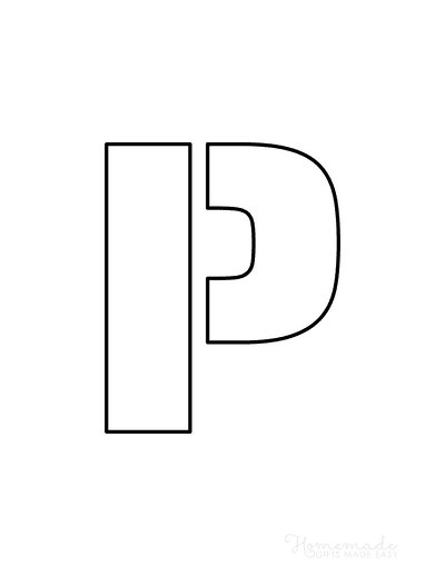Printable Letter Stencils Block Style Uppercase P