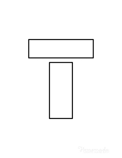 Printable Letter Stencils Block Style Uppercase T