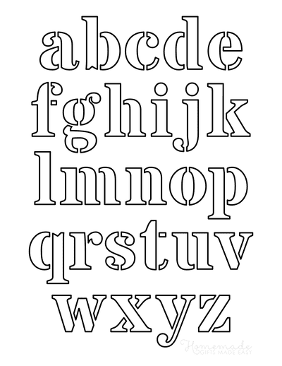 Printable Letter Stencils for Block and Small Font