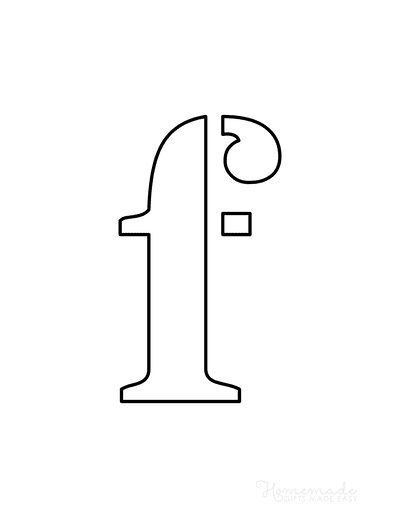 Printable Letter Stencils Classic Style Lowercase F