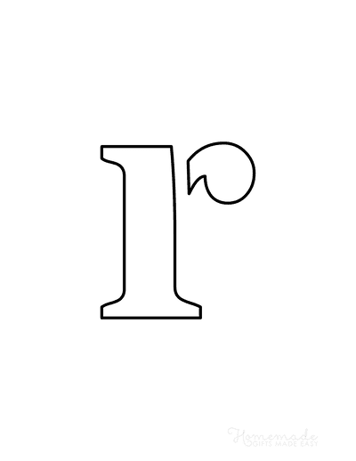 Printable Letter Stencils Classic Style Lowercase R