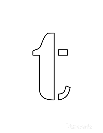 Printable Letter Stencils Classic Style Lowercase T