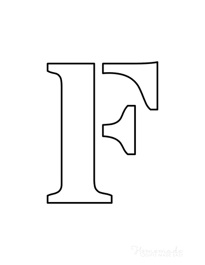 Printable Letter Stencils Classic Style Uppercase F