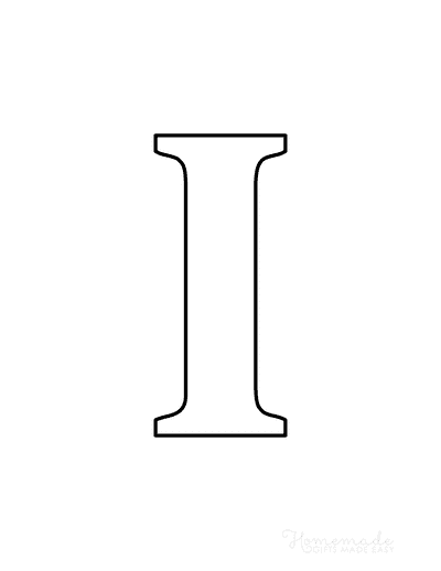 Printable Letter Stencils Classic Style Uppercase I