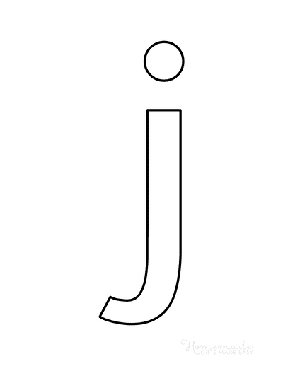 Printable Letter Stencils Narrow Style Lowercase J