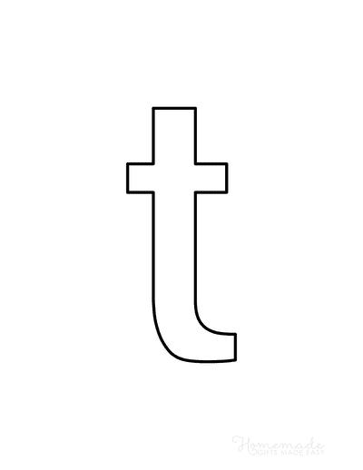 Printable Letter Stencils Narrow Style Lowercase T
