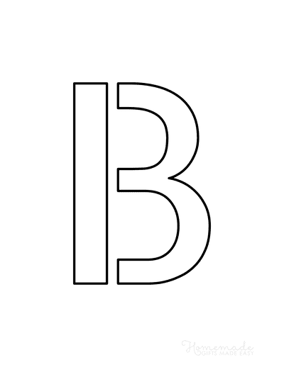 Printable Letter Stencils Narrow Style Uppercase B