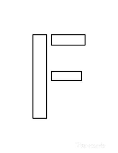 Printable Letter Stencils Narrow Style Uppercase F