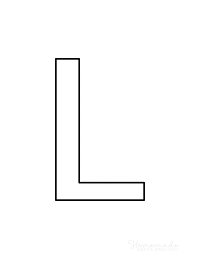 Printable Letter Stencils Narrow Style Uppercase L