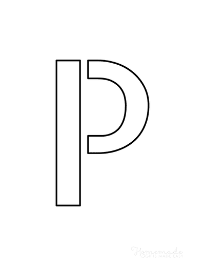 Printable Letter Stencils Narrow Style Uppercase P