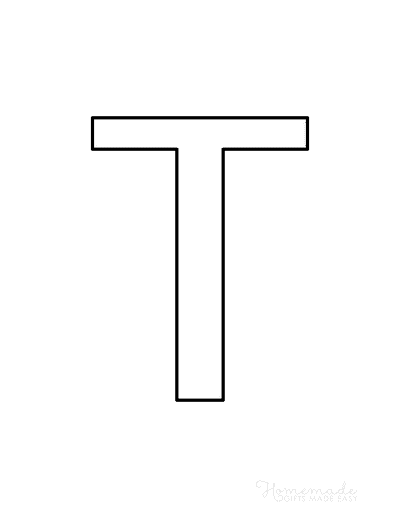 Printable Letter Stencils Narrow Style Uppercase T