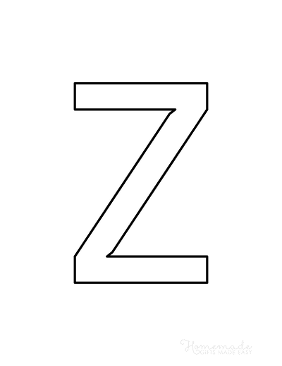 Printable Letter Stencils Narrow Style Uppercase Z