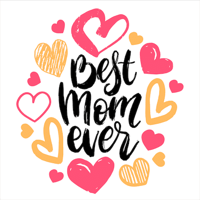 Printable Mothers Day Card 5x5 Best Mom Hearts
