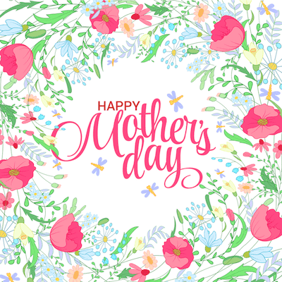 Printable Mothers Day Card 5x5 Flower Border