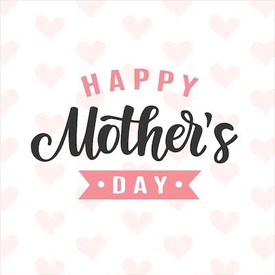 Printable Mothers Day Card 5x5 Pink Hearts Background