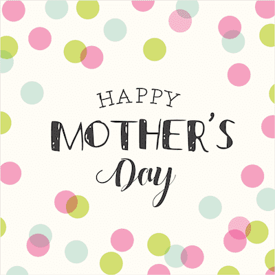 Printable Mothers Day Card 5x5 Polka Dots