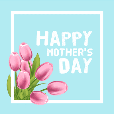 Printable Mothers Day Card 5x5 Tulips