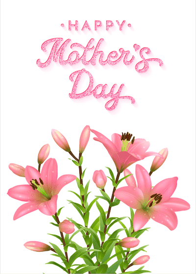 Printable Mothers Day Card 7x5 Lillies